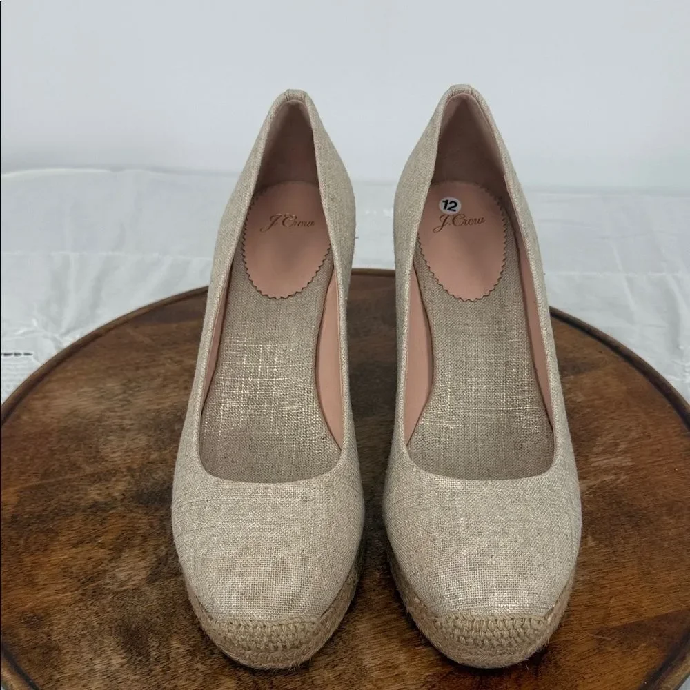 J Crew Shoes Wm 12 Espadrille Wedge Heels Seville Gold Metallic Slip On